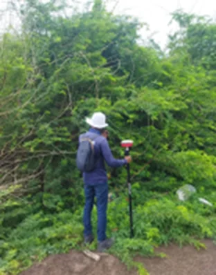 Topographic survey and borehole fixing