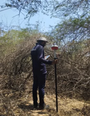 Topographic survey and borehole fixing