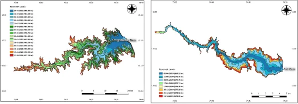 Reservoir bathymetry contour maps