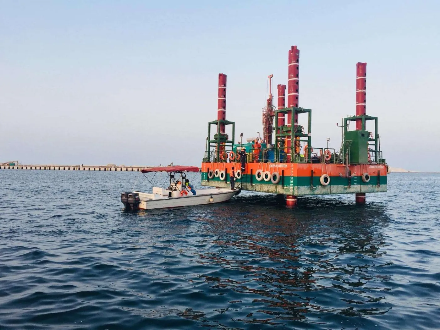 Survey platform at sea